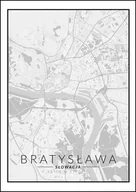 Plakaty - Galeria Plakatu, Plakat, Bratysława Mapa Czarno Biała, 50x70 cm - miniaturka - grafika 1