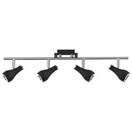 Lampy sufitowe - Ideus Plafon LAMPA sufitowa KINGA 03254 metalowa OPRAWA listwa regulowane reflektorki czarne 03254 - miniaturka - grafika 1