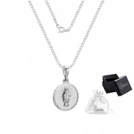 Biżuteria dla dzieci - Łańcuszek Medalik Maryja Srebro 925 Prezent Grawer - miniaturka - grafika 1