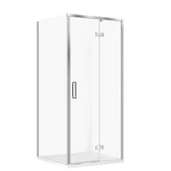 Kabiny prysznicowe - Kabina Prysznicowa Cersanit Larga 80X80X195 kwadratowa prawa transparentny brodzik Tako 4 cm Biały S601-346 - miniaturka - grafika 1