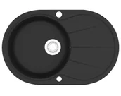 Zlewozmywaki - Elior Czarny owalny zlew z granitu M9-K75 - miniaturka - grafika 1