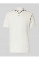 Koszulki męskie - Koszulka polo o kroju slim fit z dekoltem w serek model SANGEV - Selected Homme - miniaturka - grafika 1