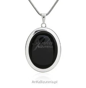 ankabizuteria.pl Zawieszka srebrna z onyksem MAŁA - Wisiorki - miniaturka - grafika 1