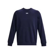 Bluzy męskie - Męska Bluza UNDER ARMOUR UA RIVAL FLEECE CREW 1379755-410 – Granatowy - miniaturka - grafika 1