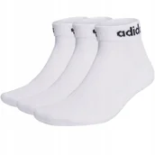Skarpetki damskie - Skarpety adidas Linear Ankle Socks Cushioned Socks 3p białe HT3457 34-36 - miniaturka - grafika 1