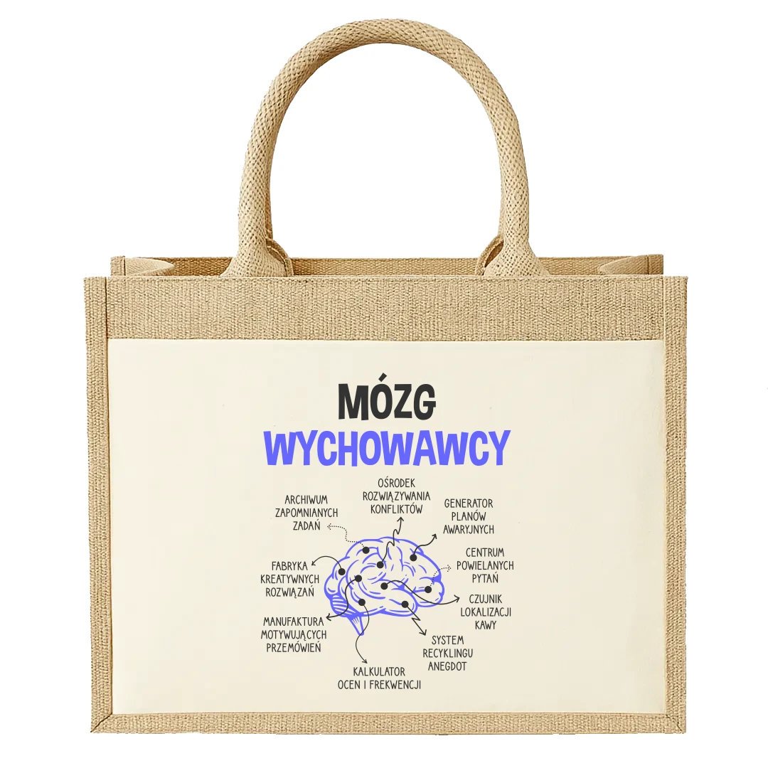Mózg wychowawcy - Torba z juty na prezent