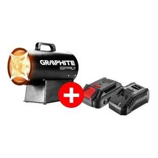 Nagrzewnica gazowa GRAPHITE 58GE100 + Ładowarka GRAPHITE 58G002 + Akumulator GRAPHITE Energy+ 58G001 2.0Ah 18V - Nagrzewnice - miniaturka - grafika 1