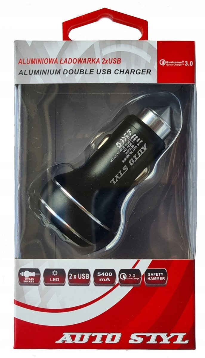 Ładowarka samochodowa USB 3000 mA