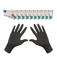 Rękawiczki jednorazowe - Rękawiczki nitrylowe czarne L Master Glove Nitrile PF Standard Black 100szt karton 10op - miniaturka - grafika 1