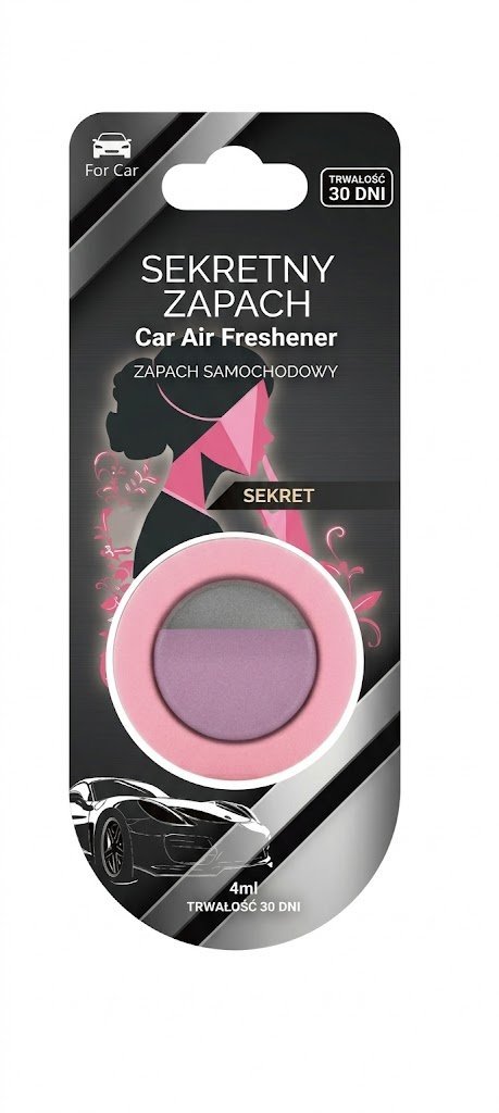 Zapach Samochodowy Odświeżacz SEKRET - Trwałość 30 dni, Różowy & Fioletowy