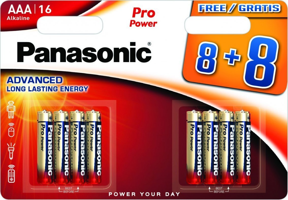 Panasonic Pro Power battery LR03PPG/16B 8+8pcs