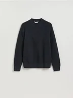 Swetry męskie - Reserved - Strukturalny sweter z domieszką wełny - niebieski - miniaturka - grafika 1