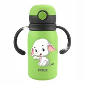 Kubki dla dzieci - Bidon Noveen TB564 zielony 300 ml stal nierdzewna - miniaturka - grafika 1