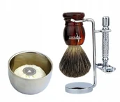 Mydła - Pędzel Do Golenia Borsuk Maszynka Stojak Mydło Zes - miniaturka - grafika 1