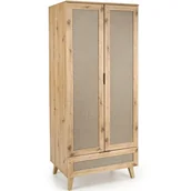 Szafy - Szafa Borneo S-1 Dąb Artisan/Czarny Styl Skandynawski Sypialnia Biuro - miniaturka - grafika 1