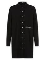 Koszule damskie - KARL LAGERFELD - Bluzka damska, czarny - miniaturka - grafika 1