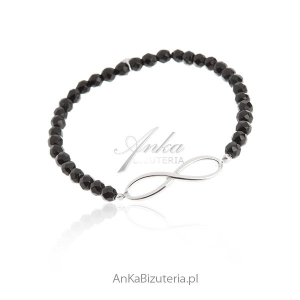 ankabizuteria.pl Bransoletka srebrna nieskończoność z onyksami