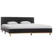 Łóżka - vidaXL Rama łóżka, ciemnoszara, tapicerowana tkaniną, 160 x 200 cm - miniaturka - grafika 1