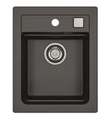 Zlewozmywaki - Alveus Atrox 10 Zlewozmywak granitowy jednokomorowy 50x40 cm czarny 1139771 - miniaturka - grafika 1