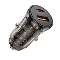 Ładowarki samochodowe - TECH-PROTECT CC01 2-PORT CAR CHARGER PD45W/QC3.0 BLACK - miniaturka - grafika 1