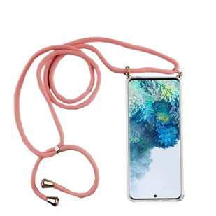 Etui Samsung Galaxy na telefon komórkowy z łańcuszkiem, smukłe etui na telefon komórkowy, pasek na przewód, do telefonu komórkowego: Samsung Galaxy S9+ / S9 Plus, wybierz pasek: różowy - Etui i futerały do telefonów - miniaturka - grafika 1