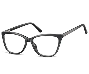 Okulary oprawki optyczne zerówki korekcyjne kocie oczy Sunoptic CP115 czarne - Okulary korekcyjne, oprawki, szkła - miniaturka - grafika 1