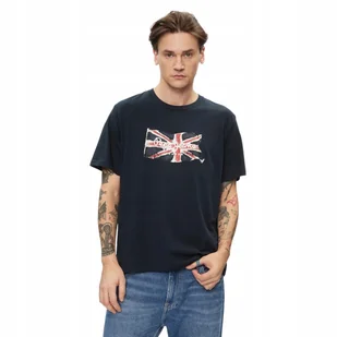 PEPE JEANS KOSZULKA MĘSKA T-SHIRT CLAG FUTURE GRANATOWA r.L - Koszulki męskie - miniaturka - grafika 1
