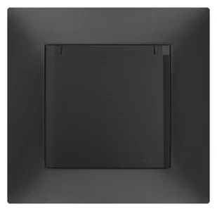 Czarne hermetyczne gniazdo do łazienki IP44 CARLA 1736-09 ELEKTRO-PLAST - Gniazdka elektryczne - miniaturka - grafika 1