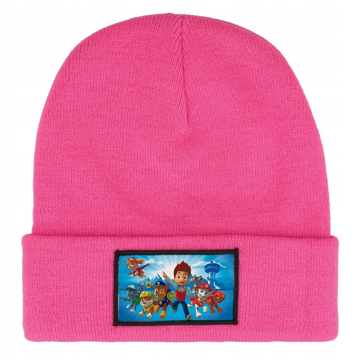 CZAPKA BEANIE ZIMOWA CIEPŁA RÓŻOWA DLA DZIECI Z MOTYWEM RUBBLE MIX WZORY