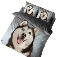 Pościel - Pościel Husky/grafit 160x200 - 3 części - miniaturka - grafika 1