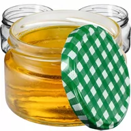 Pojemniki kuchenne - Słoiki Denia 250ml 50 szt. 82mm + wieczko "Zielona krata" - miniaturka - grafika 1