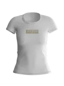 Bluzki damskie - Guess Biały Damski T-Shirt Koszulka Bluzka S - miniaturka - grafika 1