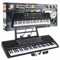Instrumenty klawiszowe - LeanToys Keyboard - organy MQ-600UFB z zasilaczem i mikrofonem - miniaturka - grafika 1