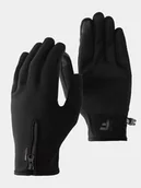 Rękawiczki - Rękawiczki softshellowe Touch Screen zimowe uniseks 4F 4FWAW24AGLOU133-20S Czarny - miniaturka - grafika 1