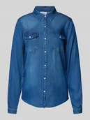 Bluzki damskie - Bluzka koszulowa z kieszeniami na piersi model ‘BISTA’ - miniaturka - grafika 1