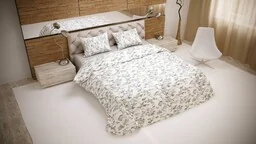 Luxury Pościel bawełniana 220x200 Kwiatki biała szara oliwkowa 28156/1 poszewki 2x70/80 2x50/60 2x40/40 01 - Pościel - miniaturka - grafika 1