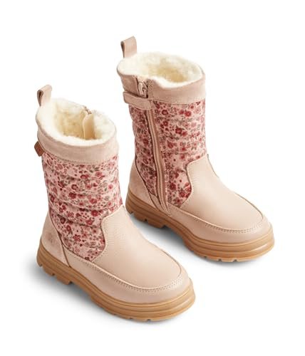 Wheat Koa Tex buty dziecięce, wysokie buty zimowe z zamkiem błyskawicznym, uniseks, dla chłopców i dziewczynek, 70% nylon z recyklingu, 15% skóra, 15% zamsz, oddychające, wodoodporne, 2031 Rose Dawn,