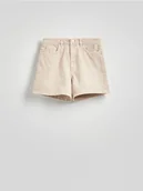 Spodenki damskie - Reserved - Jeansowe szorty - kremowy - miniaturka - grafika 1
