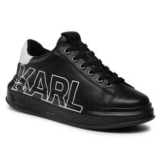 Sneakersy damskie - Sneakersy KARL LAGERFELD - KL62511 Black Lthr W/Silver - grafika 1