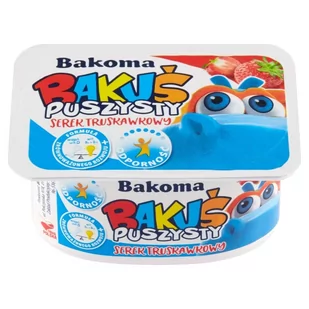 Bakoma Bakuś Puszysty serek truskawkowy 90 g - Sery - miniaturka - grafika 1