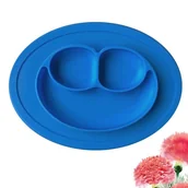 Miseczki i talerzyki dla dzieci - Talerz Silikonowy, Mata Do Jedzenia Do Blw  Granatowy - miniaturka - grafika 1