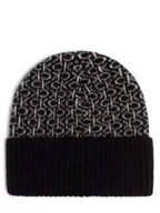 Czapki damskie - Calvin Klein Czapka damska z zawartością alpaki Kobiety Wełna czarny wzorzysty, ONE SIZE - miniaturka - grafika 1