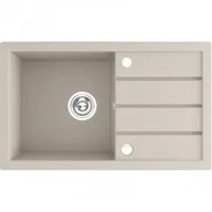 Zlewozmywaki - LAVEO SBP 411T TRZYNASTKA Zlewozmywak granitowy 1 komora z ociekaczem Wymiary: 480x790x170 mm Kolor: beż W zestawie z syfonem Space Saving i korkiem automatycznym - miniaturka - grafika 1
