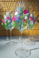 Kieliszki - Kieliszki na wino ręcznie malowane, zestaw 6 szt. - miniaturka - grafika 1