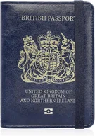 Portfele - Brytyjski ochraniacz na ochraniacze paszportu Granatowy portfel brytyjski granatowy/niebieski - miniaturka - grafika 1