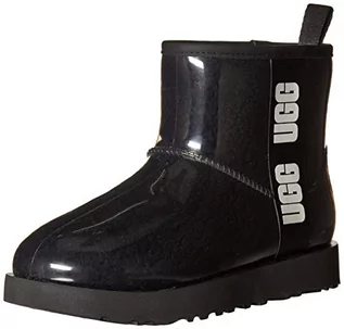 Botki damskie - UGG Damskie klasyczne przezroczyste mini botki, Czarny, 39 EU - grafika 1