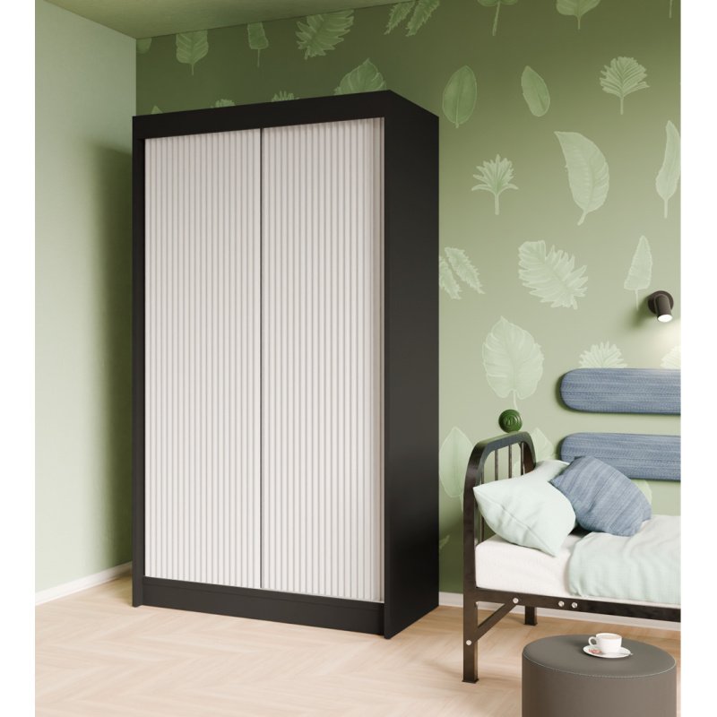 Szafa z drzwiami przesuwnymi, Szafa 2-drzwiowa, Nowoczesna szafa, Szafa o wymiarach: 120 x 215 x 61 cm