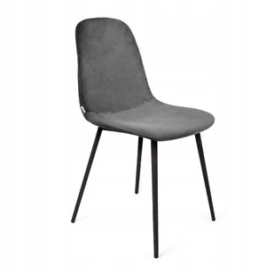 Krzesło Slank welurowe szare 44x52x85cm Homla - Krzesła - miniaturka - grafika 1