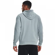 Bluzy sportowe męskie - Męska bluza dresowa rozpinana z kapturem Under Armour UA Essential Fleece FZ Hood - szara - UNDER ARMOUR - miniaturka - grafika 1