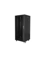 Szafy rack - Lanberg szafa instalacyjna stojąca 19'' 27U/600x600mm czarna drzwi szklane - miniaturka - grafika 1